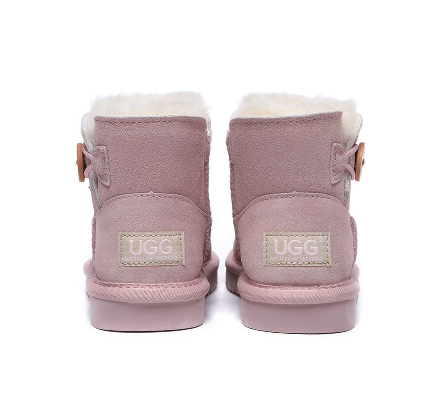 Australian Shepherd Ugg Boots Nolan Kids Mini Button-Kid Boots-PEROZ Accessories