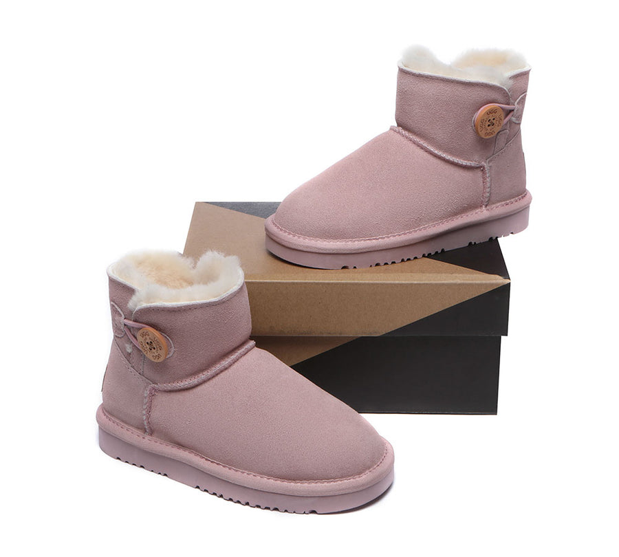 Australian Shepherd Ugg Boots Nolan Kids Mini Button-Kid Boots-PEROZ Accessories