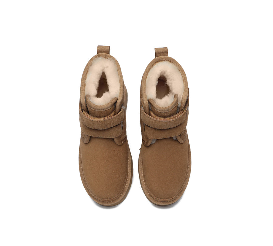 Australian Shepherd Hook and Loop Platform Ugg Boots Women Vigour-Boots-PEROZ Accessories