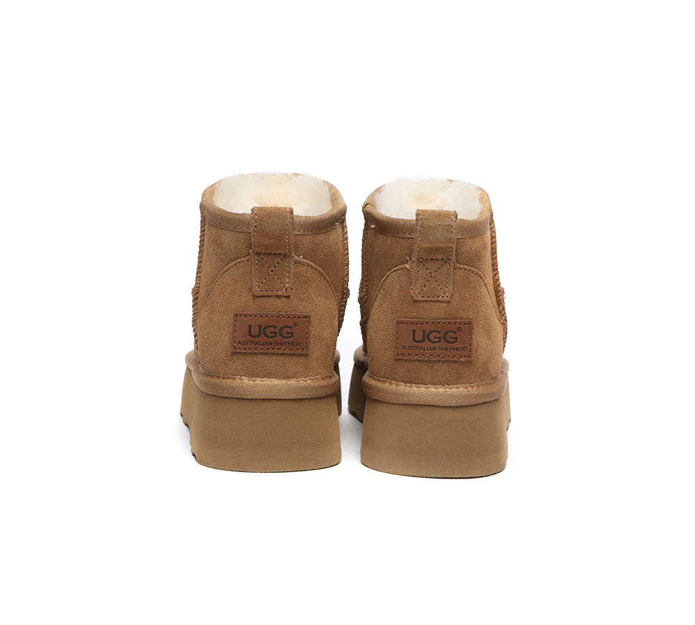 Australian Shepherd Ugg Mini Platform Boots Thick Bottom Ronnie-Boots-PEROZ Accessories