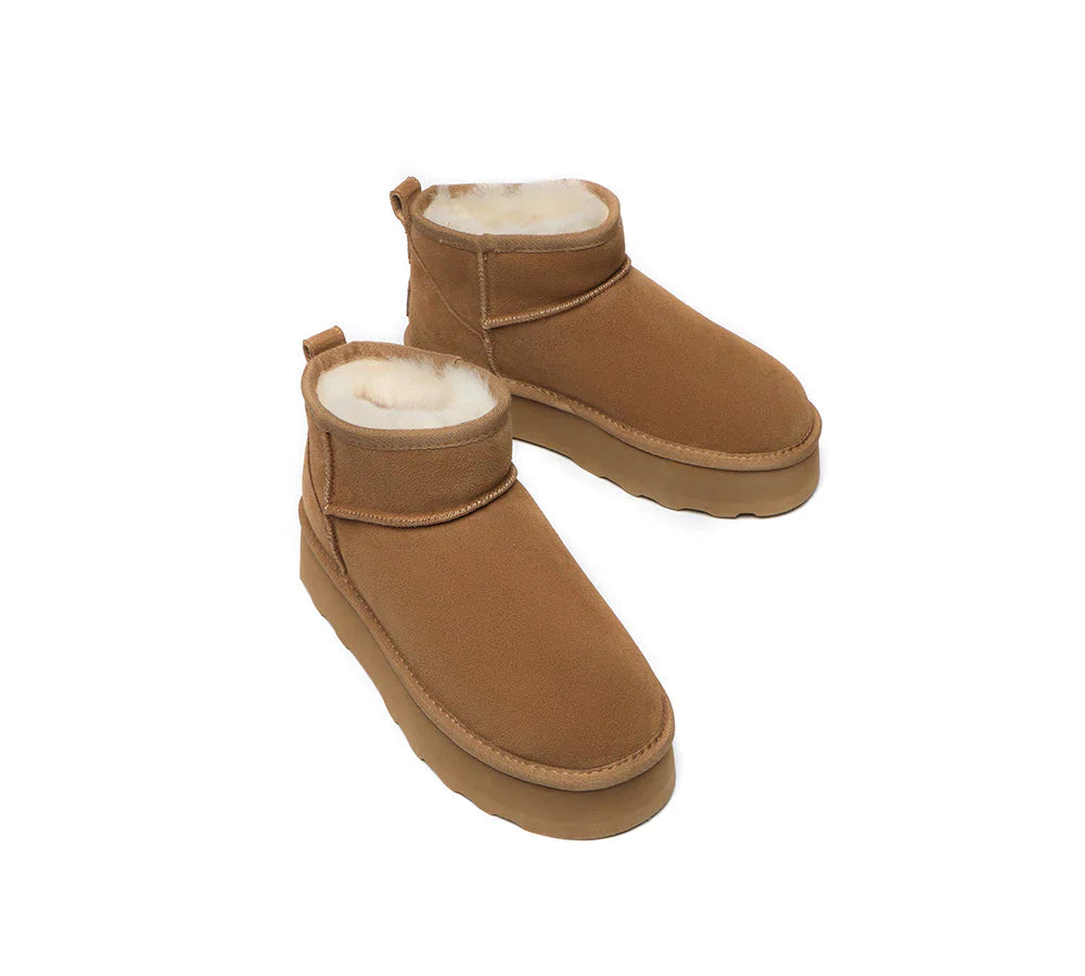 Australian Shepherd Ugg Mini Platform Boots Thick Bottom Ronnie-Boots-PEROZ Accessories