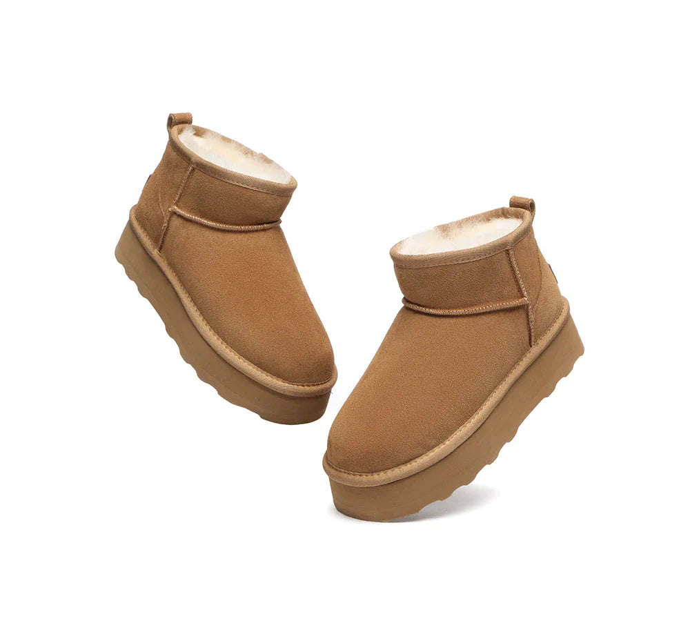 Australian Shepherd Ugg Mini Platform Boots Thick Bottom Ronnie-Boots-PEROZ Accessories