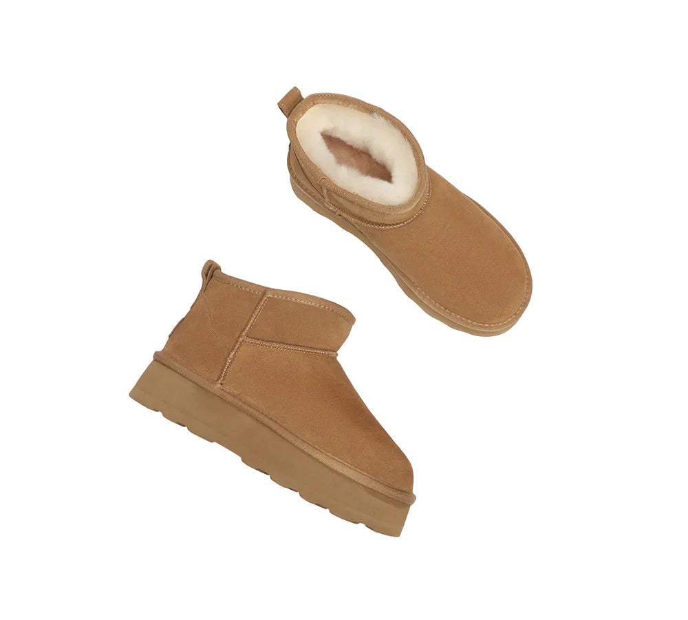 Australian Shepherd Ugg Mini Platform Boots Thick Bottom Ronnie-Boots-PEROZ Accessories