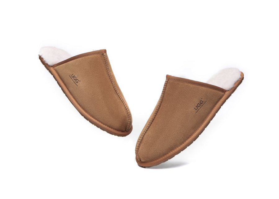 Australian ShepherdUGG Men Sheepskin Slipper Water Resistant Bennett-Slippers-PEROZ Accessories