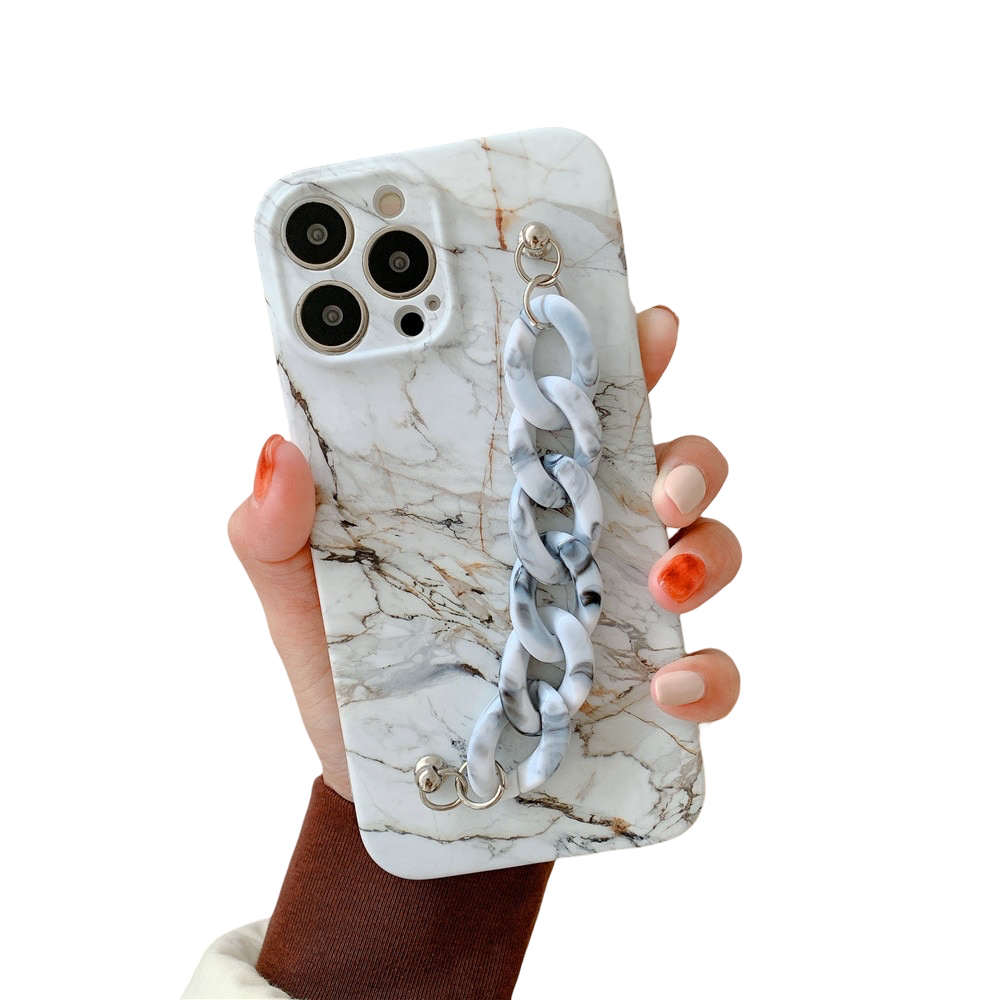 Anymob iPhone Case Off White Marble Bracelet Soft Silicon Chain Bumper Cover-Mobile Phone Cases-PEROZ Accessories