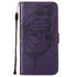 Anymob iPhone Case Dark Purple Embossed Butterfly Flip Magnetic Wallet Leather Phone Cover-Mobile Phone Cases-PEROZ Accessories