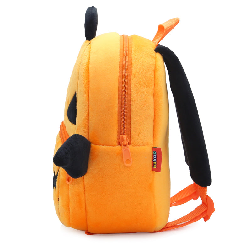 Anykidz 3D Orange Pumpkin Kids School Backpack Cute Cartoon Animal Style Children Toddler Plush Bag Perfect Accessories For Boys and Girls-Backpacks-PEROZ Accessories
