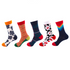 Anysox 5 Pairs One Size 5-11 Mixed Color Set Christmas Socks Pattern Cotton Fashion Woman Skateboard Oil Paitiing-Socks-PEROZ Accessories