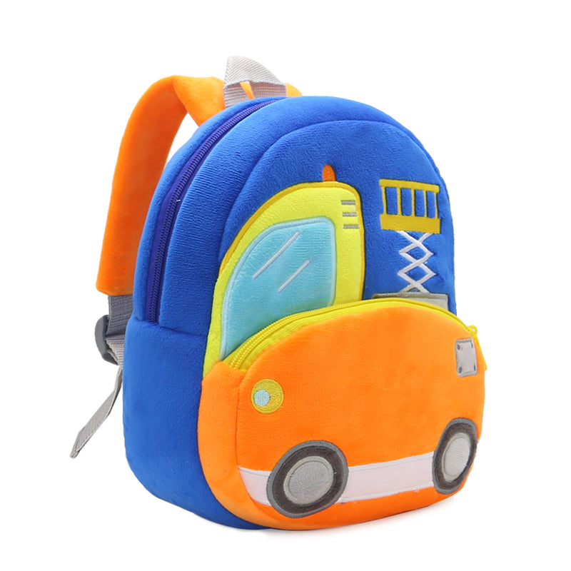 Anykidz 3D Blue Lift Truck Kids School Backpack Cute Cartoon Animal Style Children Toddler Plush Bag Perfect Accessories For Boys and Girls-Backpacks-PEROZ Accessories