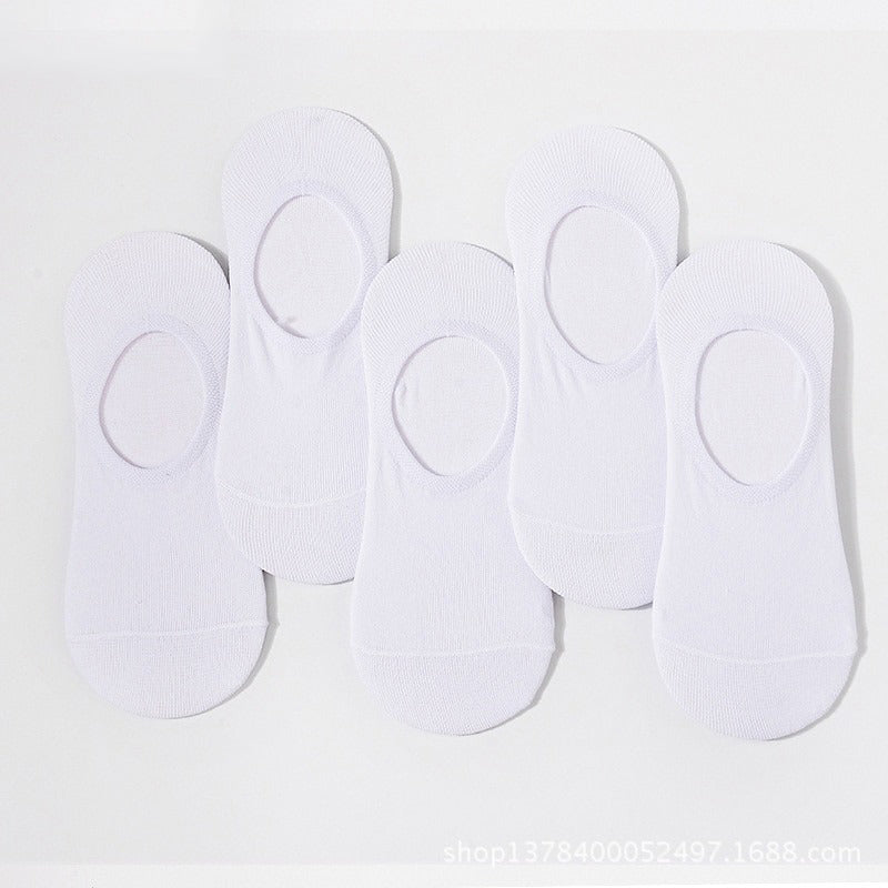 Anysox 5 Pairs White Size 4-9 Fashion Socks High Quality Office Sports Business Long Socks Cotton Solid Colors Skateboard Knitted Casual-Socks-PEROZ Accessories
