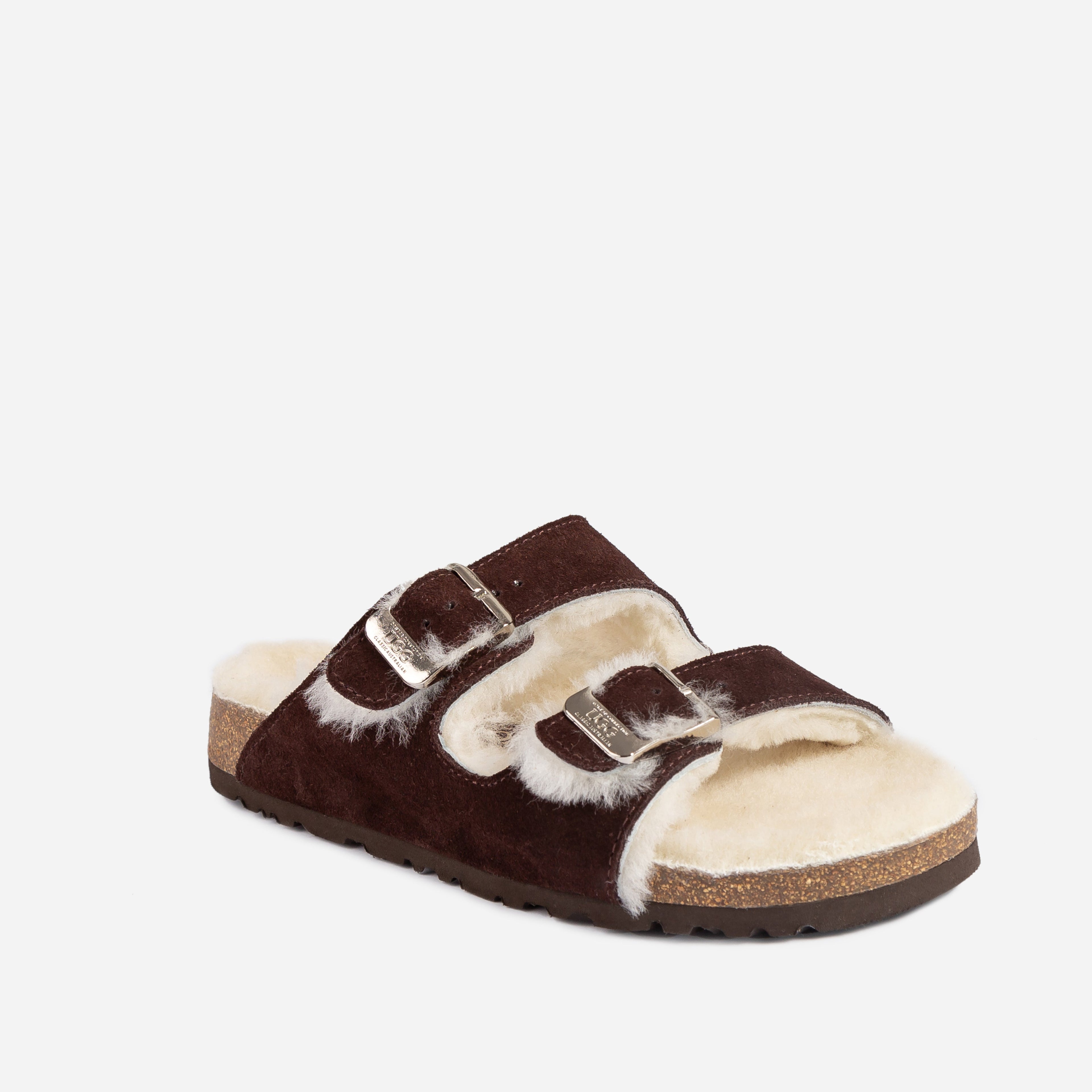 UGG Aussie Shearling Buckled Sandals-Moccasins-PEROZ Accessories