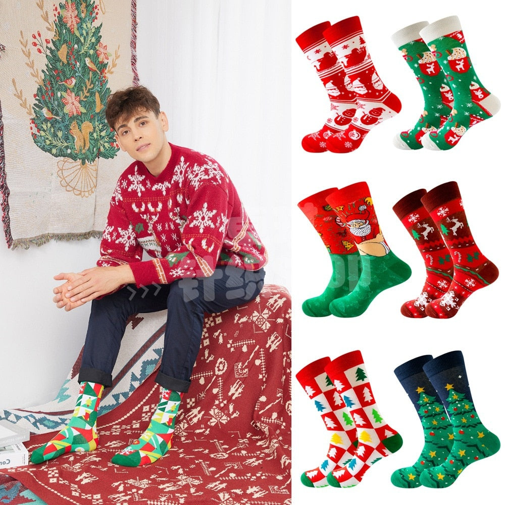 Anysox 5 Pairs Spiral Red Size 5-13 Socks Crystal Silk Tide Winter Holiday Design Plus Snowflake Stocking Comfortable To Wear Perfect For Women-Socks-PEROZ Accessories