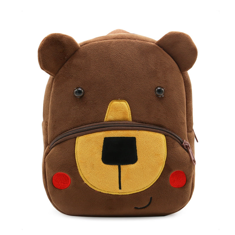 Anykidz 3D Coffee Bear Backpack Cute Animal With Cartoon Designs Children Toddler Plush Bag-Backpacks-PEROZ Accessories