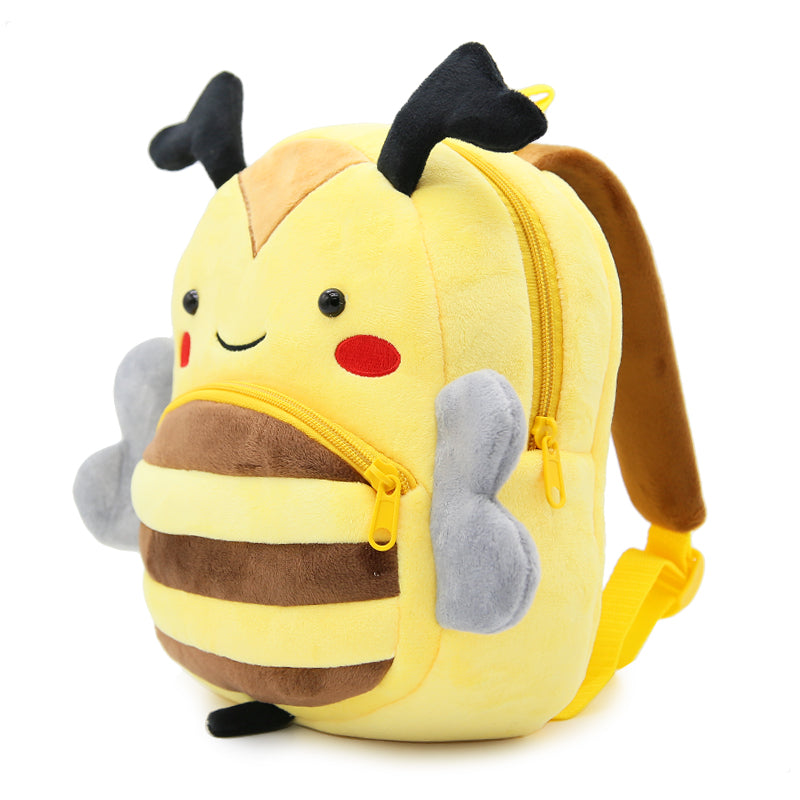 Anykidz 3D Yellow Bee Kids School Backpack Cute Cartoon Animal Style Children Toddler Plush Bag Perfect Accessories For Boys and Girls-Backpacks-PEROZ Accessories