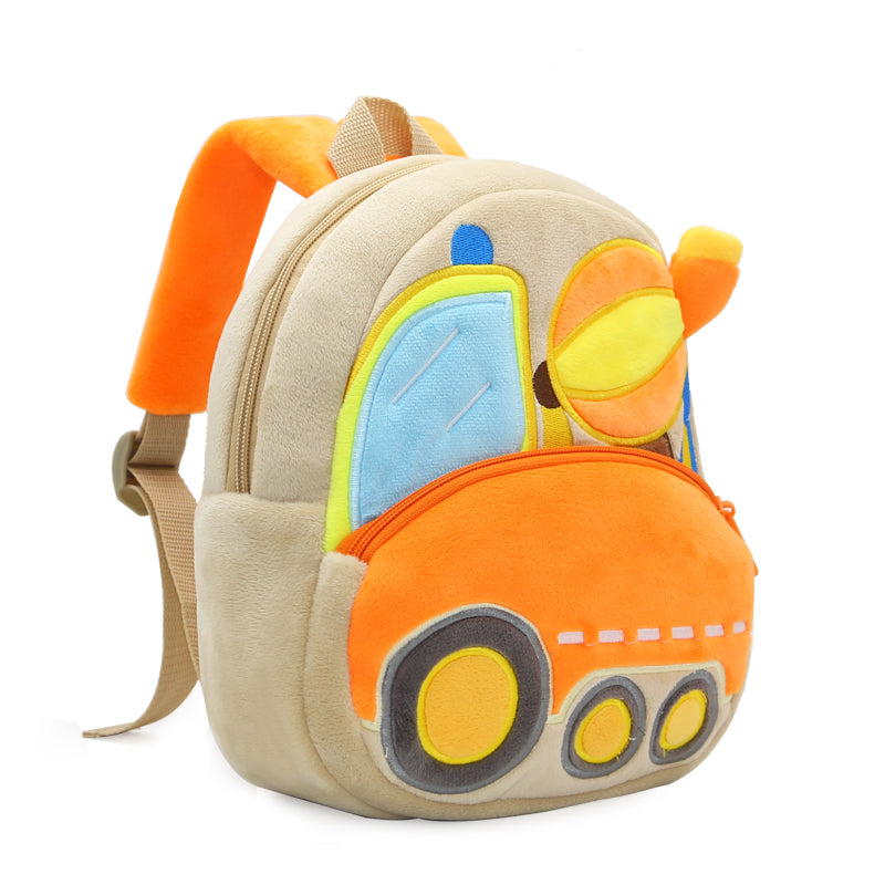 Anykidz 3D Light Brown Agitating Lorry Kid School Backpack Cute Cartoon Animal Style Children Toddler Plush Bag Perfect Accessories For Boys and Girls-Backpacks-PEROZ Accessories