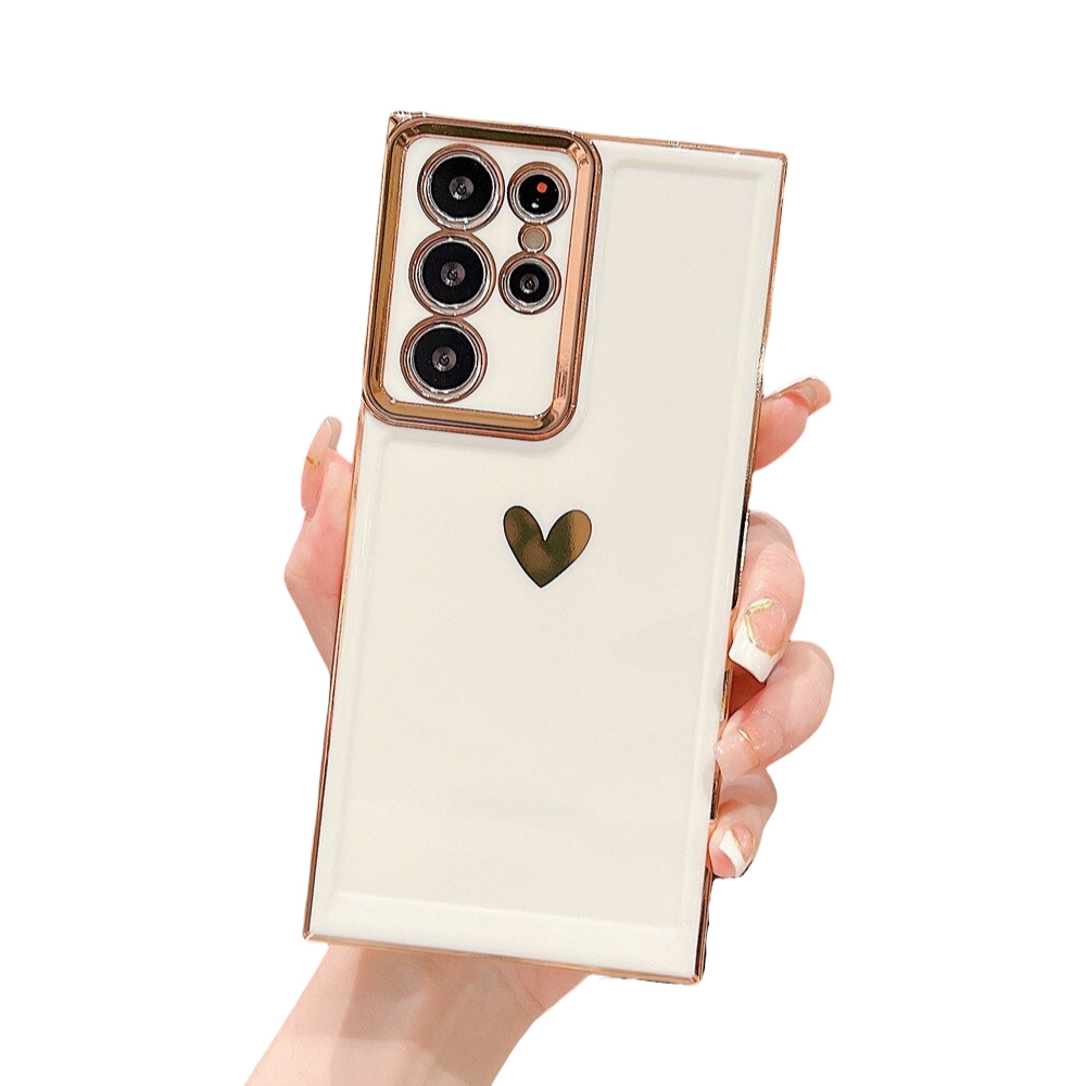 Anymob Samsung Beige Soft Point Edge Silicone Phone Case Love Heart Cover Compatible-Mobile Phone Cases-PEROZ Accessories