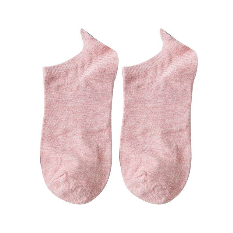 Anysox 5 Pairs One Size 4-5 Pink Fashion Funny Unisex Stereoscopic Heel Embroidered Women Candy Color Cotton Short Cute Socks-Socks-PEROZ Accessories