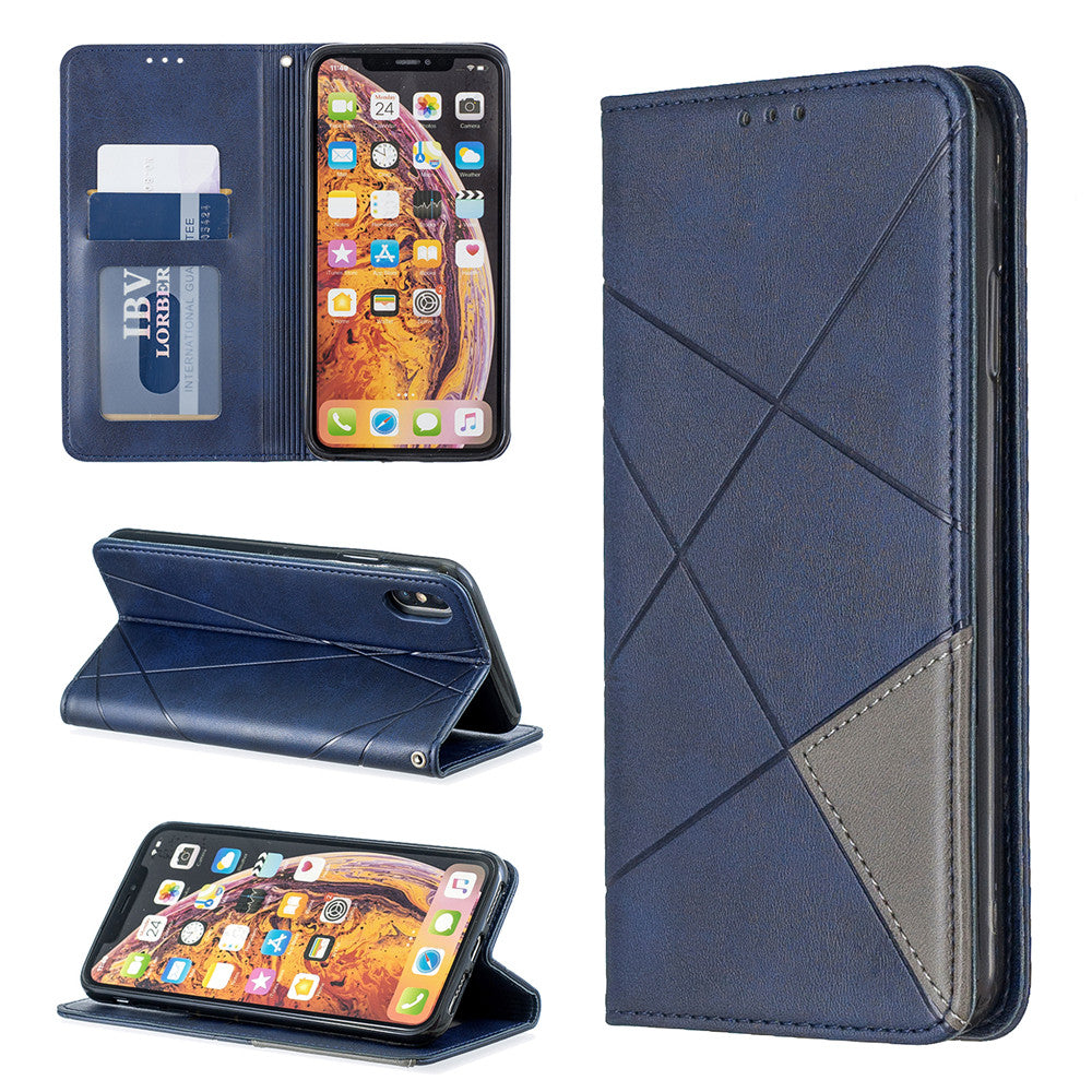 Anymob iPhone Case Blue Flip Wallet Luxury Vintage Business Leather Magnetic Phone Bag-Mobile Phone Cases-PEROZ Accessories