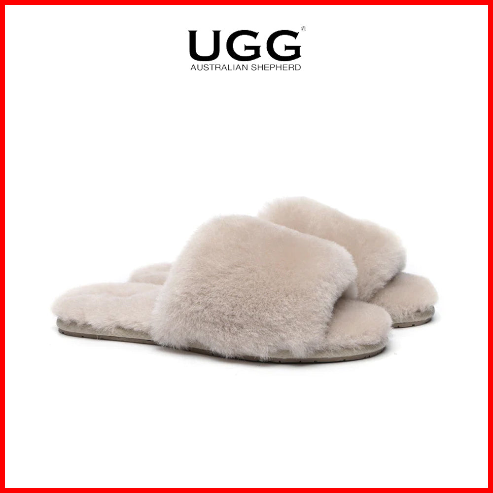 UGG Australian Sherpherd Fluffy Slides Hailey UGG Slide Slipper-Slippers-PEROZ Accessories