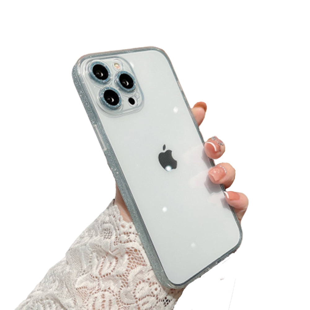 Anymob iPhone Case Green Glitter Camera Lens Protect Clear Acrylic Armor Shockproof Bumper Back Cover-Mobile Phone Cases-PEROZ Accessories