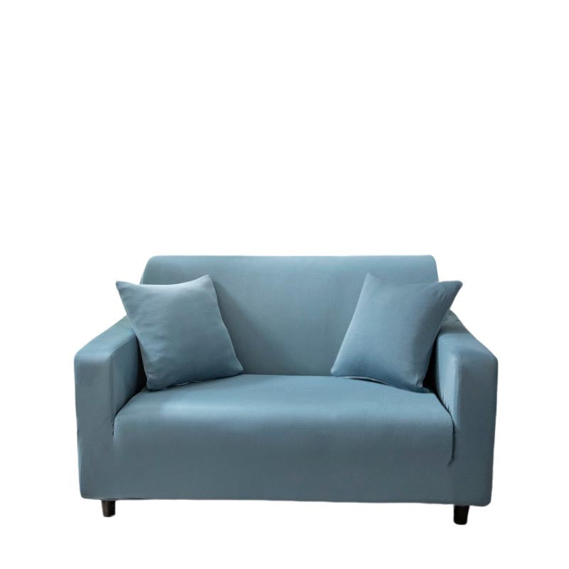 Anyhouz 2 Seater Sofa Cover Plain Grey Blue Style and Protection For Living Room Sofa Chair Elastic Stretchable Slipcover-Slipcovers-PEROZ Accessories