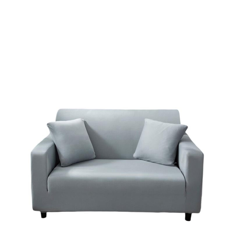 Anyhouz 2 Seater Sofa Cover Plain Ash Grey Style and Protection For Living Room Sofa Chair Elastic Stretchable Slipcover-Slipcovers-PEROZ Accessories