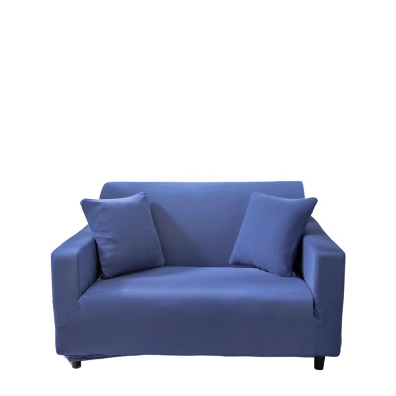Anyhouz 2 Seater Sofa Cover Plain Royal Blue Style and Protection For Living Room Sofa Chair Elastic Stretchable Slipcover-Slipcovers-PEROZ Accessories