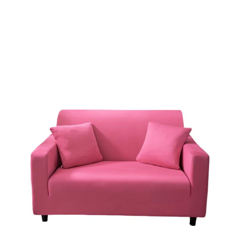 Anyhouz 2 Seater Sofa Cover Plain Rose Red Style and Protection For Living Room Sofa Chair Elastic Stretchable Slipcover-Slipcovers-PEROZ Accessories