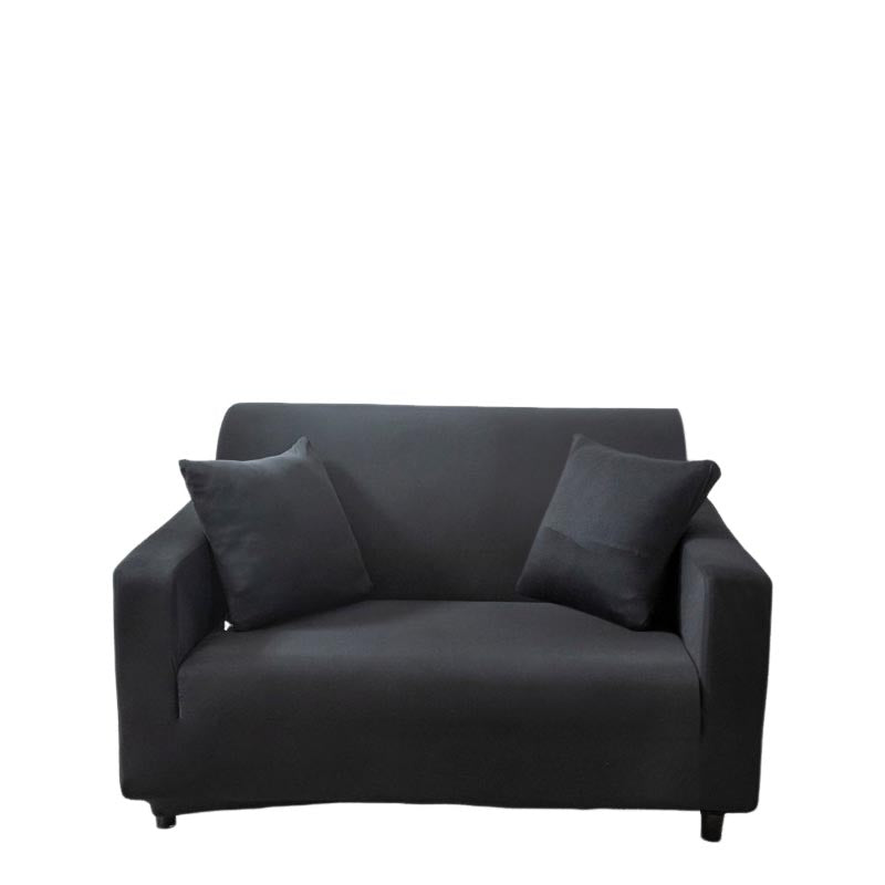 Anyhouz 2 Seater Sofa Cover Plain Black Style and Protection For Living Room Sofa Chair Elastic Stretchable Slipcover-Slipcovers-PEROZ Accessories