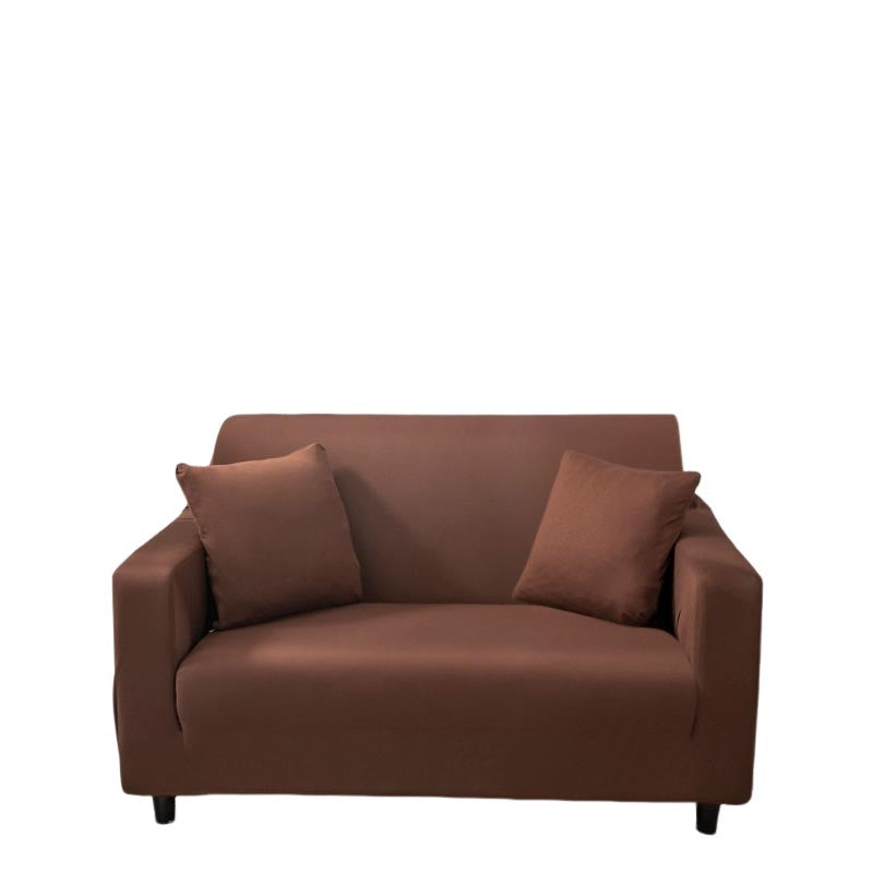 Anyhouz 2 Seater Sofa Cover Plain Light Coffee Style and Protection For Living Room Sofa Chair Elastic Stretchable Slipcover-Slipcovers-PEROZ Accessories