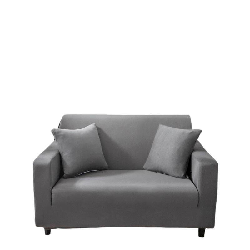 Anyhouz 2 Seater Sofa Cover Plain Grey Style and Protection For Living Room Sofa Chair Elastic Stretchable Slipcover-Slipcovers-PEROZ Accessories