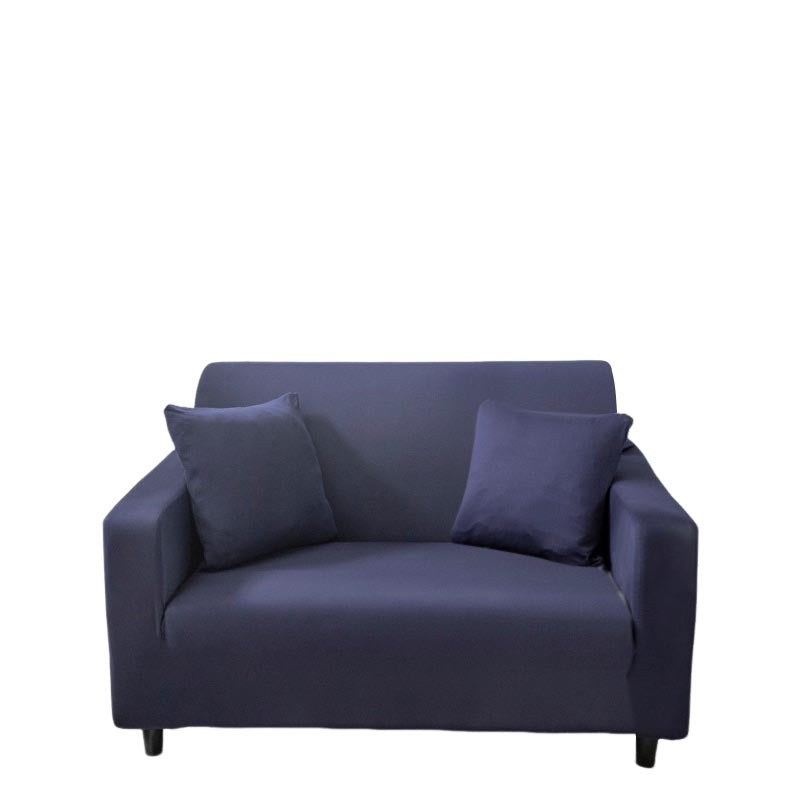 Anyhouz 2 Seater Sofa Cover Plain Navy Blue Style and Protection For Living Room Sofa Chair Elastic Stretchable Slipcover-Slipcovers-PEROZ Accessories