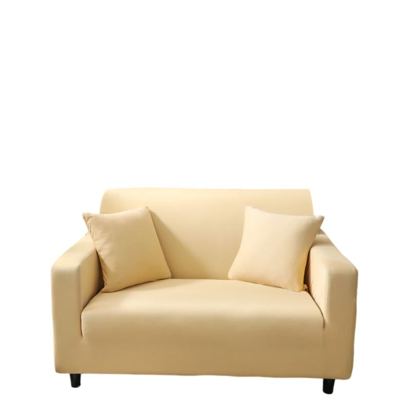 Anyhouz 2 Seater Sofa Cover Plain Beige Style and Protection For Living Room Sofa Chair Elastic Stretchable Slipcover-Slipcovers-PEROZ Accessories