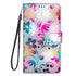 Anymob Samsung Neon Flower Phone Case Magnetic Flip Leather Card slot Wallet Cover-Mobile Phone Cases-PEROZ Accessories