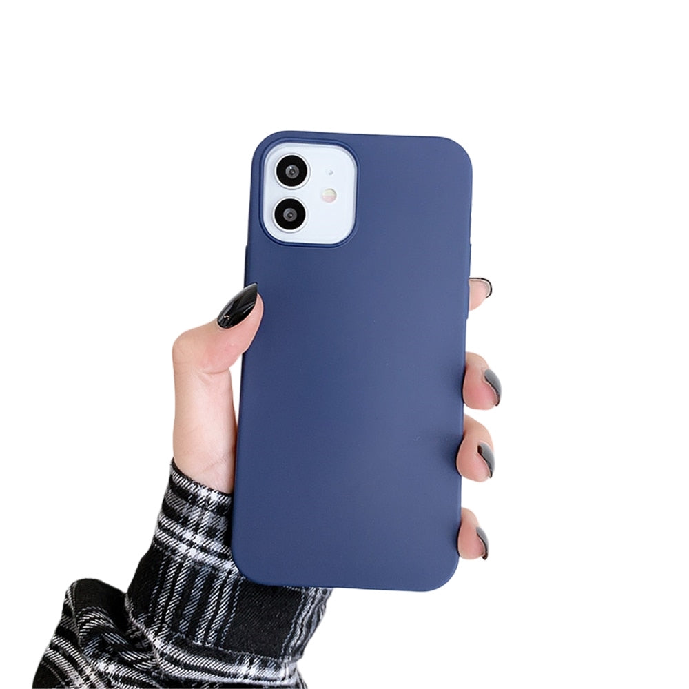 Anymob iPhone Navy Blue Silicone Plain Phone Case Soft Candy Cover-Mobile Phone Cases-PEROZ Accessories