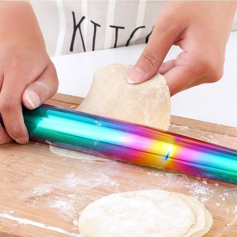 Anygleam New Gold Stainless Steel 1 Pc Stainless Steel Rolling Pin for Buffet and Restaurant Kitchenware-Kitchen Tools & Utensils-PEROZ Accessories