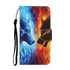 Anymob iPhone Blue And Orange Wolf Flip Leather Phone Case With Wallet Slot Cases Cover-Mobile Phone Cases-PEROZ Accessories