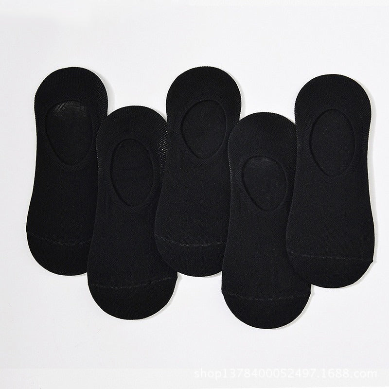 Anysox 5 Pairs Black Size 4-10 Fashion Socks High Quality Office Sports Bussiness Long Socks Cotton Solid Colors Skateboard Knitted Casual-Socks-PEROZ Accessories
