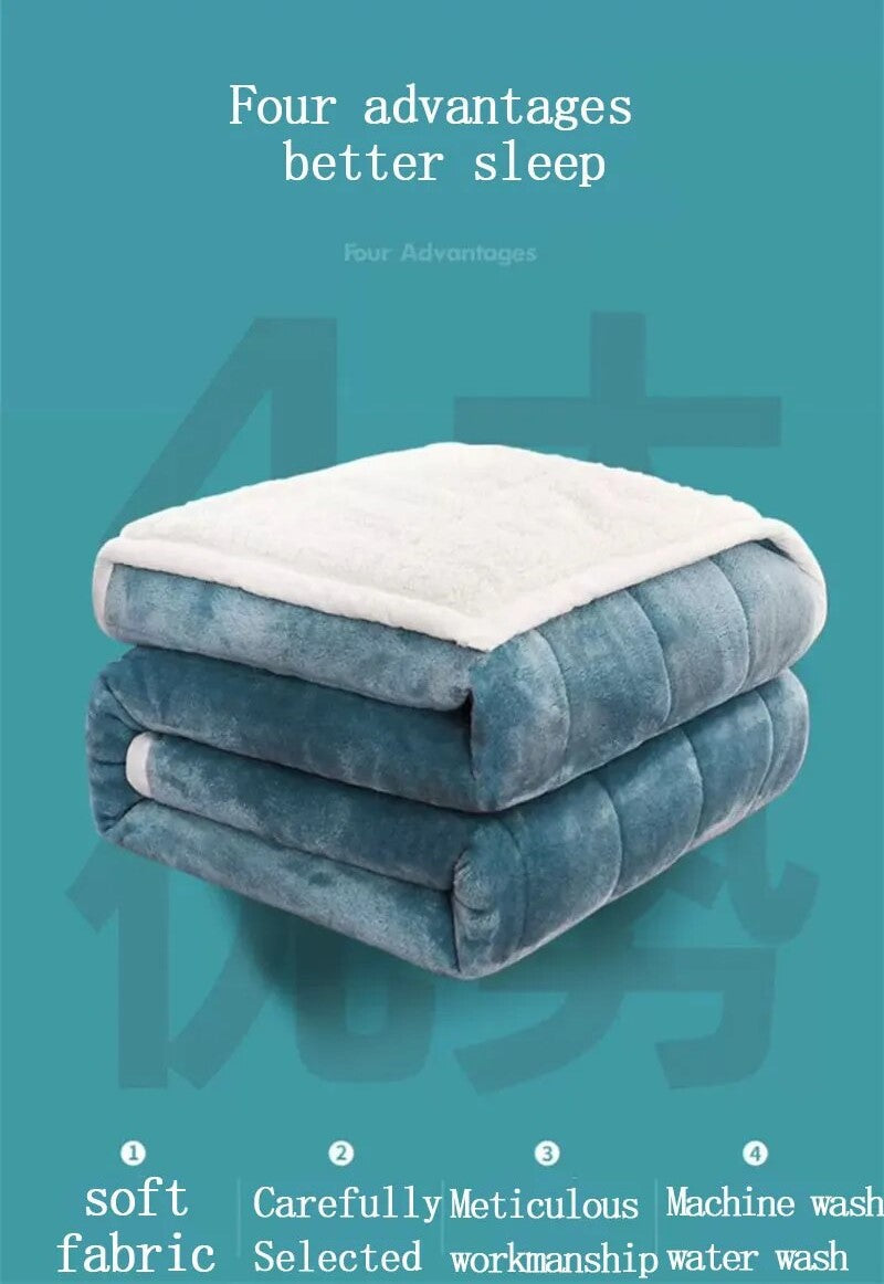Anyhouz Blanket Dark Brown Fleece Autumn Winter Warm 3 Layers Thicken Flannel Soft Comfortable Warmth Quilts Washable 150x200cm-Blankets-PEROZ Accessories