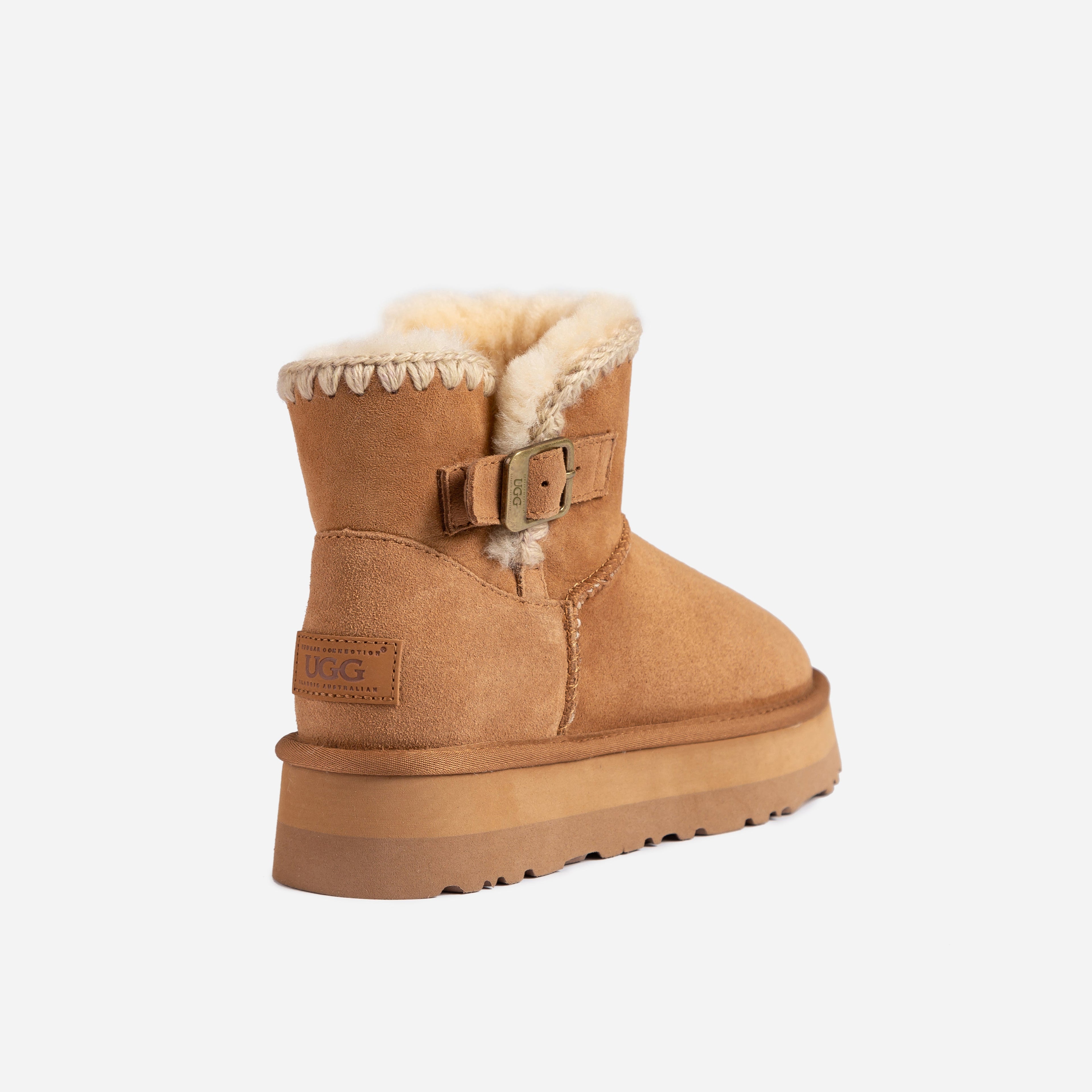 Ugg Eskimo Buckled Platform Mini Boots-Boots-PEROZ Accessories