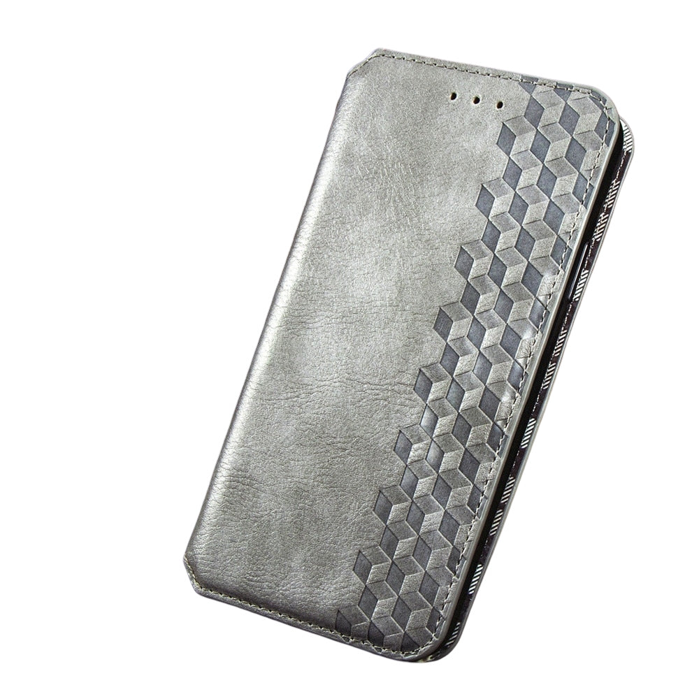 Anymob IPhone Silver Fashion Flip Phone Leather Cases Wallet Book Style Cover-Mobile Phone Cases-PEROZ Accessories