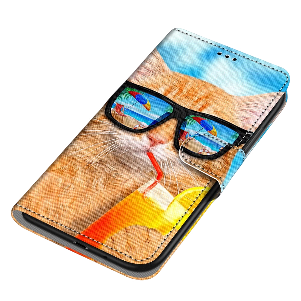 Anymob Samsung Case Orange Cat Painted Magnetic Flip Leather Card slot Wallet Book Style Cover-Mobile Phone Cases-PEROZ Accessories