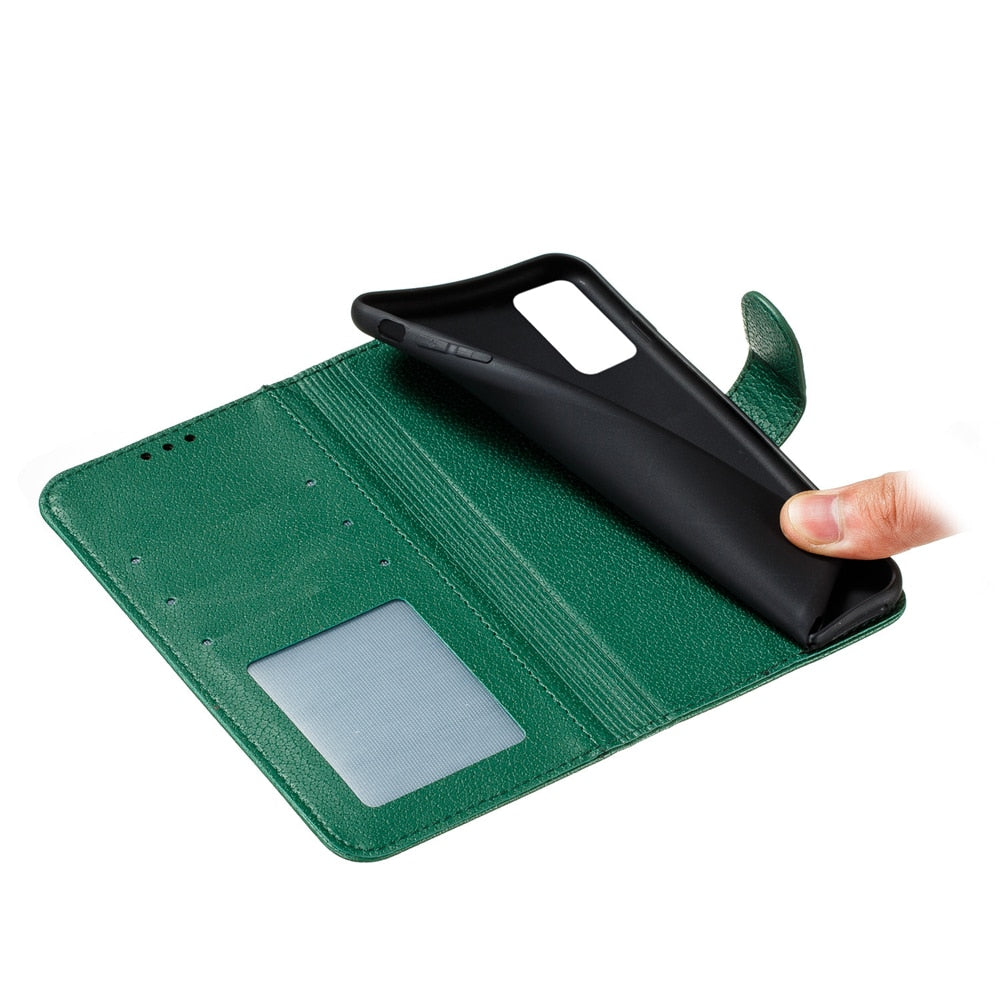 Anymob Samsung Black Flip Case Leather Wallet Phone Cover Protection-Mobile Phone Cases-PEROZ Accessories