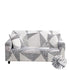 Anyhouz 3 Seater Sofa Cover White Geometric Style and Protection For Living Room Sofa Chair Elastic Stretchable Slipcover-Slipcovers-PEROZ Accessories