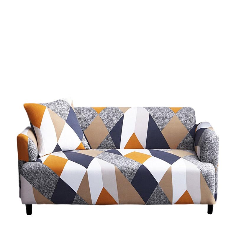 Anyhouz 3 Seater Sofa Cover Khaki Geometric Style and Protection For Living Room Sofa Chair Elastic Stretchable Slipcover-Slipcovers-PEROZ Accessories