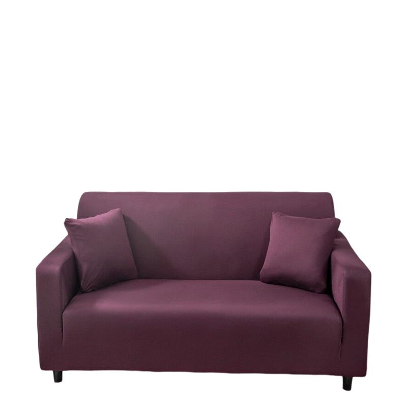 Anyhouz 4 Seater Sofa Cover Plain Bean Paste Red Style and Protection For Living Room Sofa Chair Elastic Stretchable Slipcover-Slipcovers-PEROZ Accessories