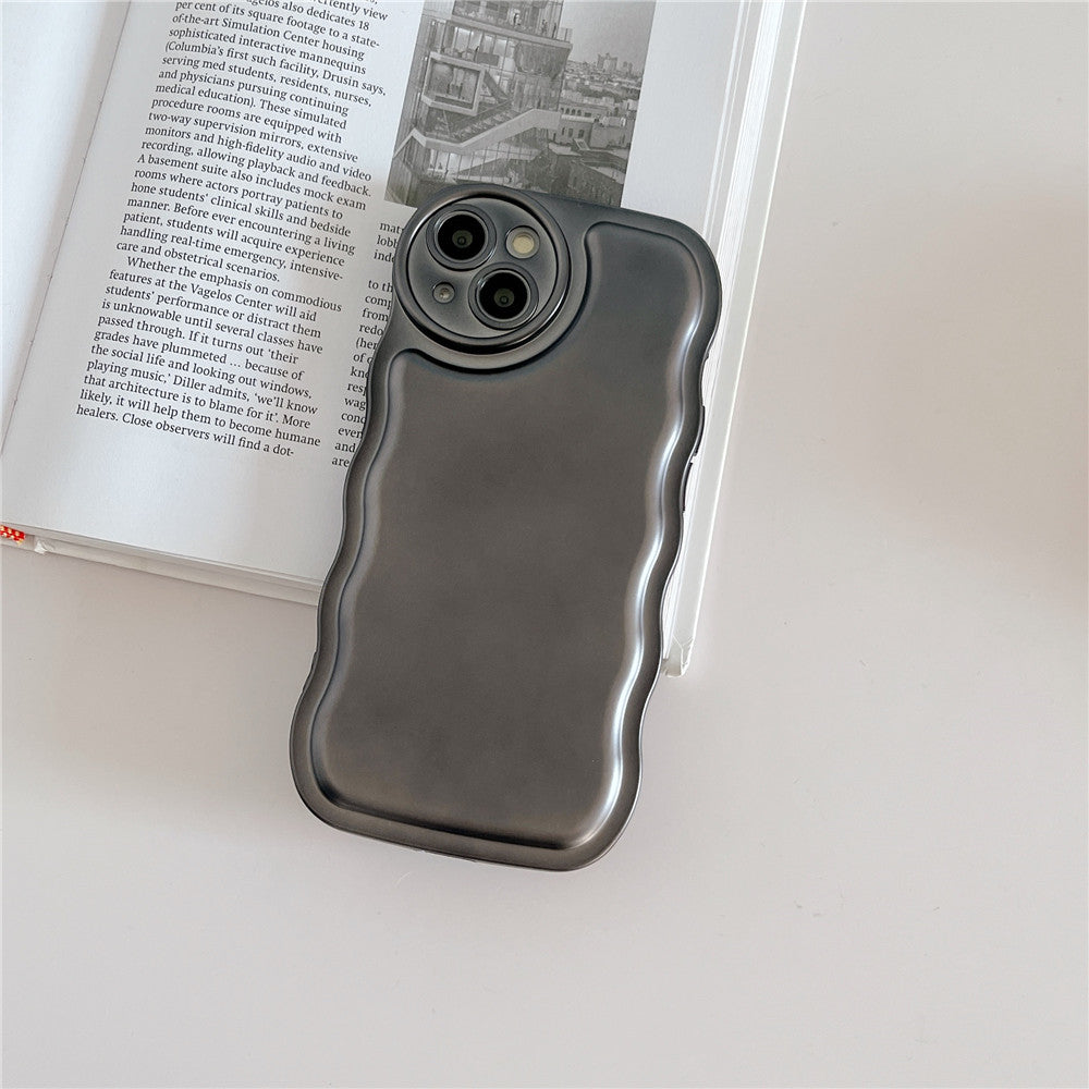 Anymob iPhone Case Black Curly Wave Plating Air Cushion Soft Silicon Shockproof Cover-Mobile Phone Cases-PEROZ Accessories