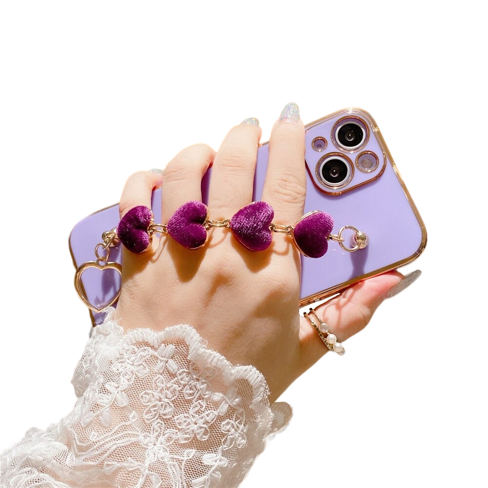 Anymob iPhone Case Purple Luxury Lovely Flannel Bracelet Silicone Back Cover-Mobile Phone Cases-PEROZ Accessories
