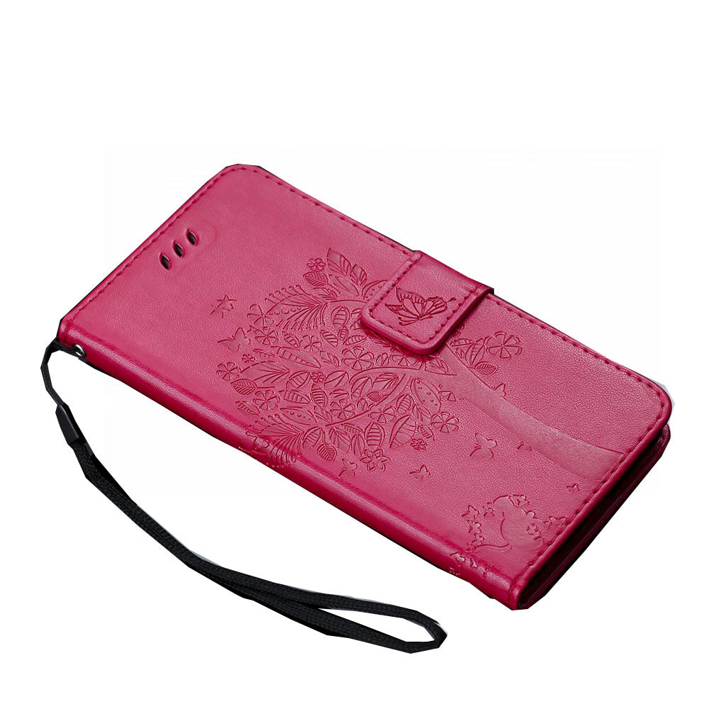 Anymob Huawei Phone Case Red Flip Leather 3D Tree Shell Wallet Cover-PEROZ Accessories