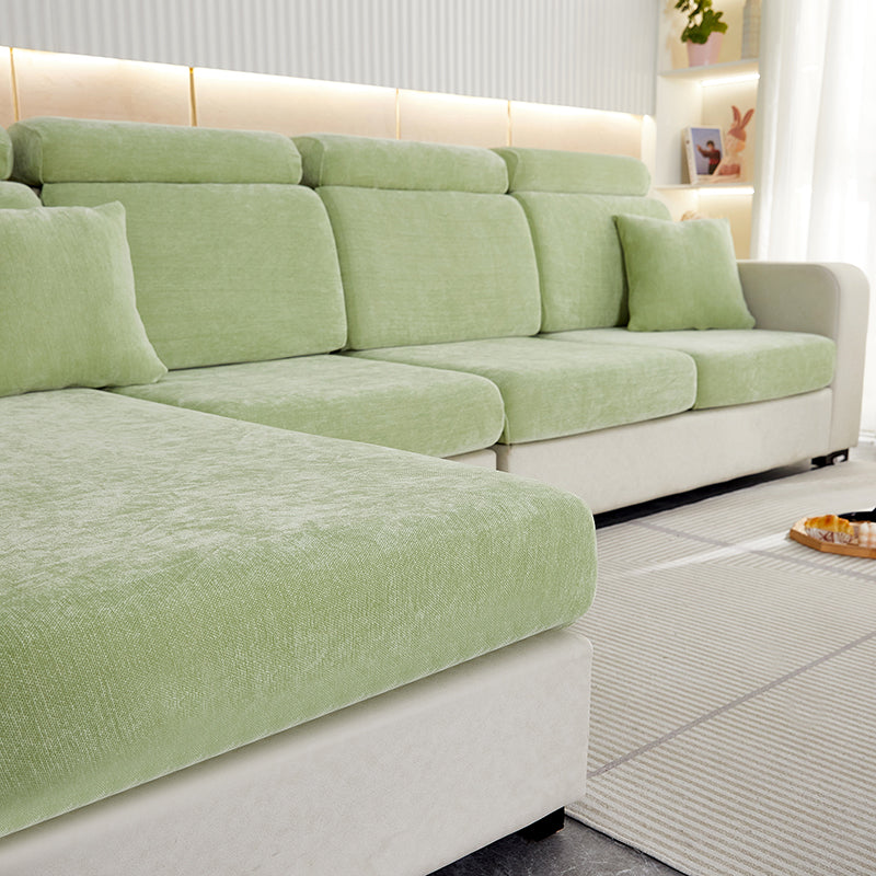 Anyhouz Sofa Cover Mint Green L-Shape Polyester Chenille Thick Stretchable Cushion For Living Room Enlarge Size Small-Slipcovers-PEROZ Accessories